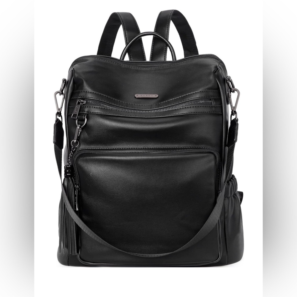 Women PU Leather Backpack Shoulder Satchel Vintage School Travel Bag.